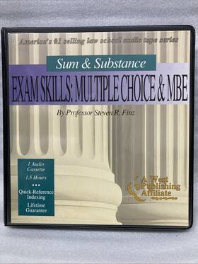 1577930312 Sum & Substance And Exam Skills Multiple Choice Mbe Cassette By Steven R. Finz