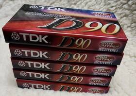 Tdk 020353400005 D90 Audio Cassette Tapes Ieci Type I High Output 5 Pk New