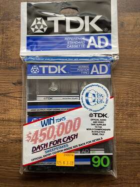 Tdk 020356145415 Ad 90 Blank Audio Cassette Minute Tape Sealed 2 Pack High Output