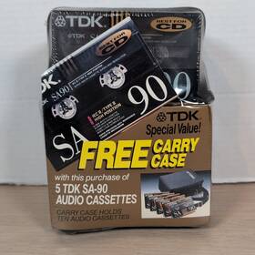 Sa90 Tdk 020356206802 5 Iec Ii Type High Position Cassette Tapes Plus Bag Case Sealed