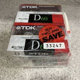 Tdk 020356224400 Lot Of 10 Sealed 60 Min D60 High Output Audio Recording Cassette Tapes Usa