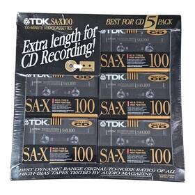 Tdk 020356262709 New Sealed 5x Sa-x 100 Promotion Special Multipack Nib 1991