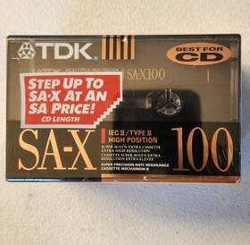 Tdk 020356263102 Sa-x 100 Blank Audio Cassette Tapes 4 Pack Sealed Type Ii High Positio