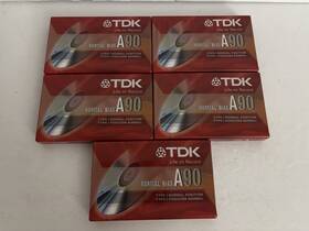Tdk 020356265601 Lot Of 5 Cassette Normal Bias A 90 Blank Cassettes - Brand New And Sealed