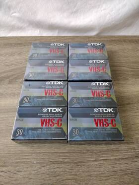 Tdk 020356385897 Vhs-c 8-pack 30 Minute Blank Camcorder Tapes Superior High Grade Sealed