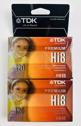Tdk 020356614027 Premium Hi8 Digital Camcorder Tapes Mp 120 Minutes Set Of 2 New