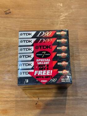 Tdk 020365273101 D90 Type I Cassette Tape Package Of 7 Brand New Factory Sealed