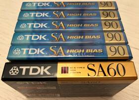0824n Tdk Sa 90 High Bias Cassette Tape - Lot Of 5 New Sealed 1 Trk 60 Nos