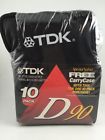 Tdk 10 Pack D90 Cassette Tapes Ieci Type 1 With Carry Case Sealed 020356291907