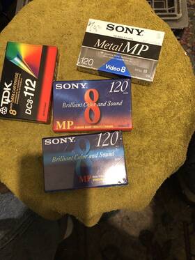 20356-46790 Tdk Lot Of 4 New Video 8 120 Minutes Tapes 3 Sony And 1