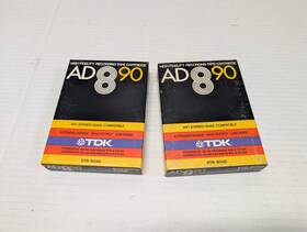 8tr-90ad Tdk Ad 8 90 Blank Cassette Tape Lot Of 2 Hifi Stereo