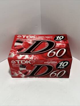 Tdk 902030024017 D60 Blank Cassette High Output Lot Of 10 Brand New Sealed Iec Type 1