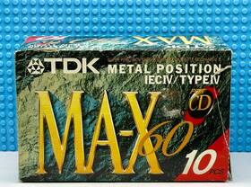 Tdk 902030026035 Ma-x 60 Type Iv 1992 Box Of 10 Cassette Tapes Sealed