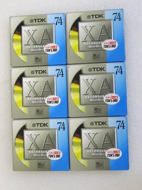Tdk 902030055516 Md Xa 74 Blank Mini Disc - Lot Of 6 Sealed