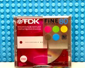 Tdk 906933528023 Md Fine Pink 80 Blank Mini Disc 1 Sealed