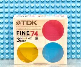 Tdk 906933528092 Md Fine 3 Color Mix 74 Blank Mini Discs Three Pack Sealed