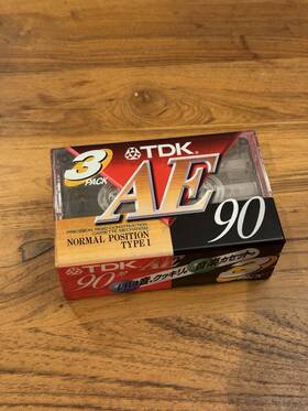 Ae-90x3a Tdk 3-pack Ae 90 Blank Audio Cassette. Normal Position Type I. New Sealed