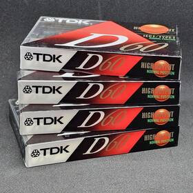 Breneau4 Tdk Lot Of 4 D60 Blank Audio Cassette Tapes Sealed 60 Minutes High Output