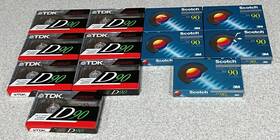 Bx90 Tdk Audio Cassettes 5x Scotch 7x D90 Blank Sealed 12 Pcs Normal Position