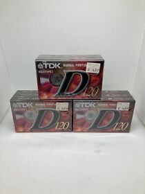 D-120eb Tdk Normal Position Cassette Tapes Three 3 Packs 9 Total