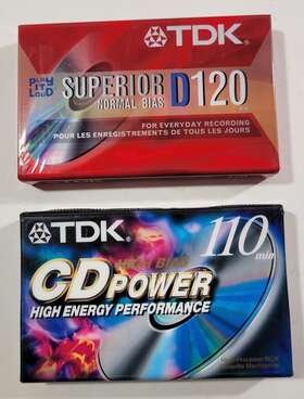 D120 Tdk 110 120-min Superior Normal Bias Blank Audio Cassette Tape Cd Power