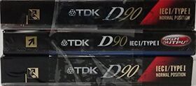 Tdk D90 High Output 90 Minute Ieci Type I Cassette Tapes Set Of 3