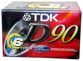 Tdk D90 High Output Blank Cassette Tapes Type I 6 Pack