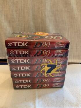 Ieci1 Tdk D90 - Sealed Bundle Of 7- Blank Audio Cassette Tapes- New Old Stock