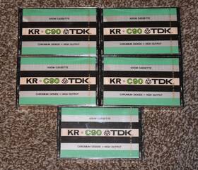Kr-c90 Tdk Lot - 5 New / Sealed Cassettes Krom Chromium Dioxide Chrome Tapes