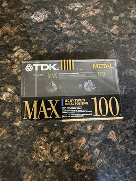 Max-100 Tdk Type Iv Metal Position Audio Cassette Tape New