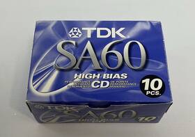 Sa-60rx Tdk High Bias Cassette Tapes Set Of 10 New In Box