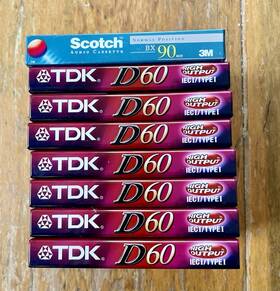 Scotch90 Tdk Lot Of 8 Nos Audio Cassette Tapes 7 Tdk-60 1 Scotch 90