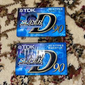 Sd-90eb Tdk 2 Pc Super D90 Chrome Ii 90 Minutes Blank Audio Cassette Tape New And Sealed