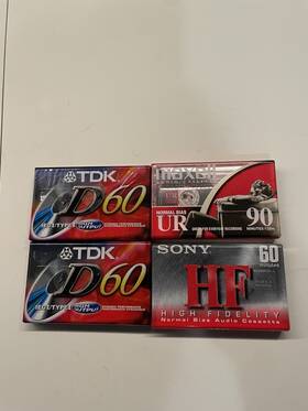 Tdk Sony Maxell 203562009099 D60 Hf Ur 90 Cassette Tapes Lot 60/90min Recordable