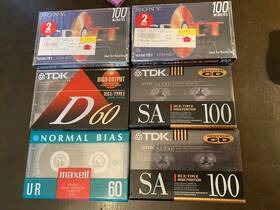 Xlii100 Tdk 8 Blank Cassette Tape Lot New Sealed Maxell Sony