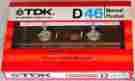 Tdk46 Tdk D 46 1982 Sealed Blank Audio Compact Cassette Tape D46