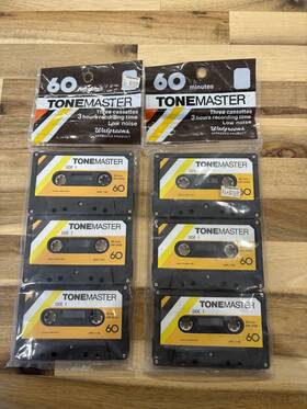 Wpc1145 Tone Master Three Pack New 60 Minute Tonemaster Cassette Tapes Nip 2 Packs