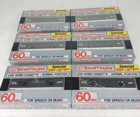 Tonemaster 049022003675 6 60 Minute Cassette Tapes Low Noise Speech Or Music Factory Sealed