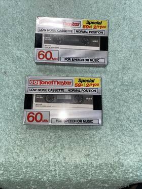 Wpc-2218 Tonemaster Blank Cassette Tape Low Noise Normal Position 60 Min New Sealed