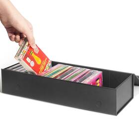 Tbtc97 Tutata Cassette Tape Storage Box Holder 14.25 X 4.5 3 Black
