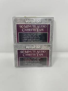 Ms-c90 Veratron New Sealed Blank Audio Cassette 90 Min High Quality Lot Of 2