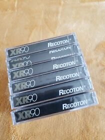 Xr90 Vintage Lot 6 Recoton Blank Cassette Tape Sealed New Old Stock