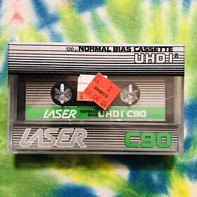 Vintage Sealed 1983 Laser Uhdi C90 90 Minute Blank Cassette Normal Bias New