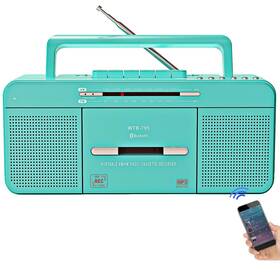 Wtb-795-green Wiscent Portable Retro Stylish Cassette Player Recorder Boombox With Bluetooth Usb Am