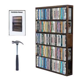 Zh-0443 Wodgod Wooden Cassette Tape Storage Rack Large Hold Up To 115 Tapes