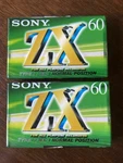 Sony ZX60 Audio Blank Cassette Tapes C-60ZXA Type 1 Two Count New & Sealed. Fixed Price $8.00.