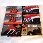 Lot Of 6 - Tdk, Fuji, Sony, Maxell 90 Minute Cassettes (sealed). Fixed Price $15.00.