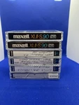 6 Maxell Xlii-s 90 Tapes Type High Bias Black Magnetite 2 Nos J-card Labels. Fixed Price $45.00.