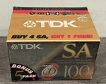 Tdk Sa 100 5PACK Blank Audio Cassette Tape New Sealed. Fixed Price $77.08.