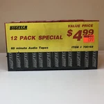 Digitech Audio Cassette Tape 60 Minutes Type Normal Position 12 Pack Nip. Fixed Price $24.89.